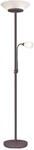Reality Stehlampe Gerry rost wei&szlig; Metall Glas H/D: ca. 180x34 cm E27 2 Brennstellen