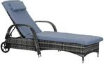 Outsunny Sonnenliege blau Edelstahl B/H/L: ca. 73x200x103 cm