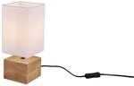 Reality Tischleuchte R50171030 wei&szlig; Holz Stoff B/H/L: ca. 12x30x12 cm E14 1