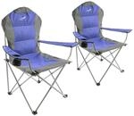 VCM Campingstuhl-Set royalblau Polyester-Mischgewebe B/H/L: ca. 90x110x57 cm