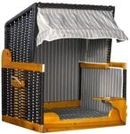Hundestrandkorb braun Holz B/H/T: ca. 75x95x65 cm
