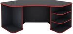 Schreibtisch THANATOS anthrazit rot B/H/T: ca. 198x76x85 cm