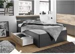 Bett Mars Graphit Montana Oak Nachbildung Liegefl&auml;che B/L: ca. 140x200 cm