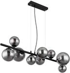 GLOBO Pendelleuchte 56133-9H Riha schwarz Metall Rauchglas B/H/L: ca. 34,5x120x87 cm