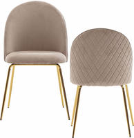 Stuhl beige gold Stoff Eisen B/H/T: ca. 53x86x50 cm