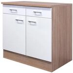 Unterschrank Samoa wei&szlig; Eiche Nachbildung B/H/T: ca. 80x85x60 cm