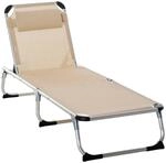 Outsunny Gartenliege beige Aluminium B/H/L: ca. 60x28x189 cm