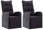 vidaXL Gartensessel schwarz Polyester B/H/L: ca. 69x106x57 cm