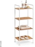 Standregal wei&szlig; Bambus B/H/T: ca. 39x95x33 cm