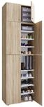 Schuhschrank Lona Eiche Sonoma Nachbildung wei&szlig; B/H/T: ca. 70x223x39 cm