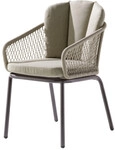 Sieger Gomera Dining Sessel Natur mit Rope Bespannung und Kissen