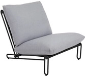 Brafab Blixt Loungesessel Aluminium schwarz, Sky grey