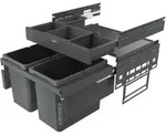 Naber Abfallsammler Cox&reg; Base 360 S/600-2 mit Base-Board, anthrazit, H 460mm,