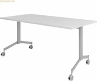 HAMMERBACHER Mehrzwecktisch KF 16 lichtgrau rechteckig, T-Fu&szlig;-Gestell silber, 160,0