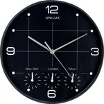 unilux Wanduhr Ontime schwarz Kunststoff, &Oslash; 30,5 cm