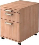 HAMMERBACHER Solid AC20 Rollcontainer nussbaum 3 Ausz&uuml;ge 42,8 x 58,0 x 59,0 cm