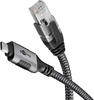 goobay USB C 3.1/RJ45 CAT 6 Kabel 2,0 m grau, schwarz