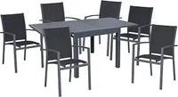 Garden Pleasure Sitzgruppe Elena, grau Kunststoff, Metall, 7-teilig dunkelgrau
