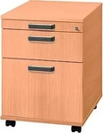 HAMMERBACHER Haziender Rollcontainer buche 3 Ausz&uuml;ge 42,8 x 58,0 x 59,0 cm
