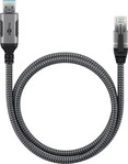 goobay USB A 3.0/RJ45 CAT 6 Kabel 3,0 m grau, schwarz, 1 St. grau/schwarz