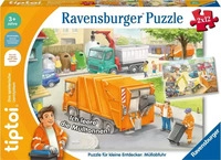 Ravensburger tiptoi Puzzle M&uuml;llabfuhr Puzzle, 12 Teile