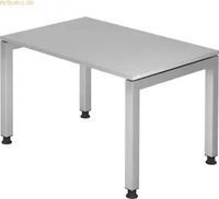 HAMMERBACHER Prokura h&ouml;henverstellbarer Schreibtisch lichtgrau rechteckig,