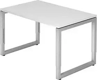 HAMMERBACHER RS12 h&ouml;henverstellbarer Schreibtisch wei&szlig; rechteckig, O-Fu&szlig;-Gestell