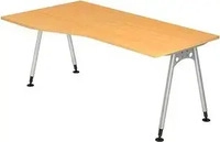 HAMMERBACHER AS18 h&ouml;henverstellbarer Schreibtisch buche Trapezform, A-Fu&szlig;-Gestell