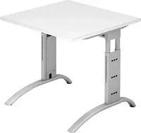 HAMMERBACHER Savona h&ouml;henverstellbarer Schreibtisch wei&szlig; quadratisch,