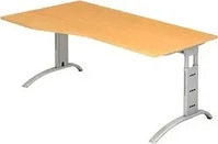 HAMMERBACHER FS18 h&ouml;henverstellbarer Schreibtisch buche Trapezform, C-Fu&szlig;-Gestell