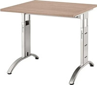 HAMMERBACHER FS08 h&ouml;henverstellbarer Schreibtisch nussbaum quadratisch,