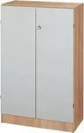 HAMMERBACHER Aktenschrank Schrank Prokura, V6550/N/S/SG nussbaum, silber 2 Fachb&ouml;den