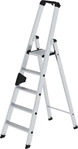 MUNK Stehleiter einseitig 40105 silber 5 Stufen, H: 158,0 cm