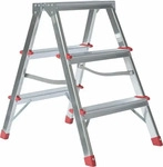 MUNK Klapptritt 11163 silber 2x 3 Stufen, H: 64,0 cm