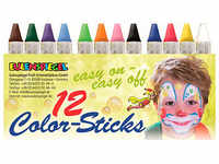 12 EULENSPIEGEL™ Color-Sticks Kinderschmink-Set farbsortiert