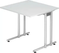 HAMMERBACHER NS08 Schreibtisch lichtgrau quadratisch, C-Fu&szlig;-Gestell silber...