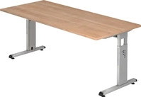 HAMMERBACHER OS 19 h&ouml;henverstellbarer Schreibtisch nussbaum rechteckig,
