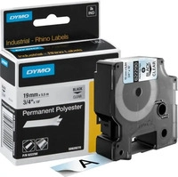 Dymo 622290, DYMO Schriftband RHINO 622290, 19 mm, schwarz auf transparent, 1 St.
