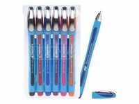 Schneider Kugelschreiber Slider Memo blau Schreibfarbe farbsortiert, 6 St.
