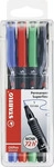 Stabilo 841/4, STABILO OHPen universal Folienstifte-Set farbsortiert permanent, 4 St.