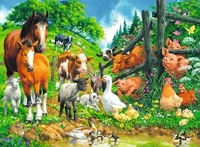 Ravensburger XXL Versammlung der Tiere Puzzle, 100 Teile