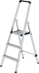 MUNK Stehleiter einseitig 11223 silber 3 Stufen, H: 131,0 cm