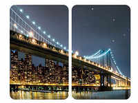 WENKO Herdabdeckplatten Brooklyn Bridge bunt 2 St.
