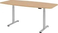 HAMMERBACHER Konferenztisch XDSM22 eiche Tonnenform, T-Fu&szlig;-Gestell silber, 220,0 x