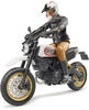 bruder Scrambler Ducati Desert Sled mit Fahrer 63051 Spielzeugmotorrad