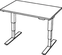 HAMMERBACHER XDSM12 elektrisch h&ouml;henverstellbarer Schreibtisch wei&szlig; rechteckig,