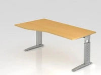 HAMMERBACHER US18 h&ouml;henverstellbarer Schreibtisch buche Trapezform,...