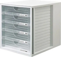 HAN Schubladenbox System-Box transparent 1450-63D, DIN A4 mit 5 Schubladen, 1 St.