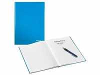LEITZ Notizbuch WOW DIN A4 kariert, blau-metallic Hardcover 160 Seiten