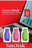 3 SanDisk USB-Sticks Cruzer Blade blau, grün, pink 32 GB